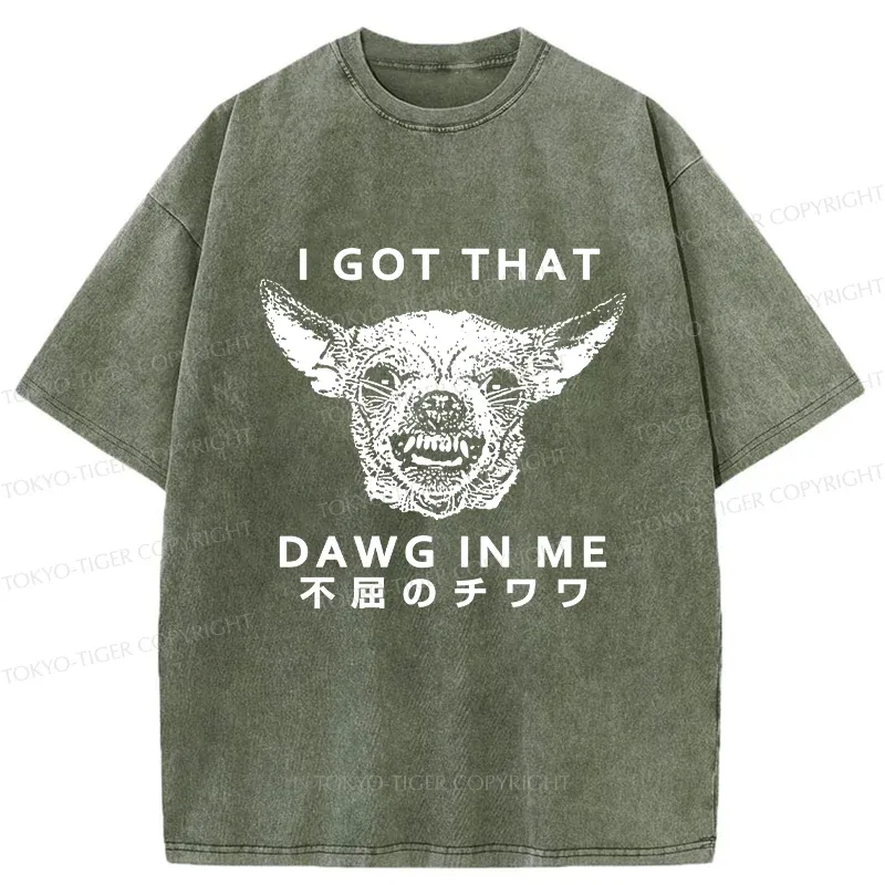 Tokyo-Tiger Indomitable Chihuahua Washed T-Shirt