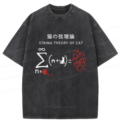 Tokyo-Tiger String Theory Of Cat Washed T-Shirt