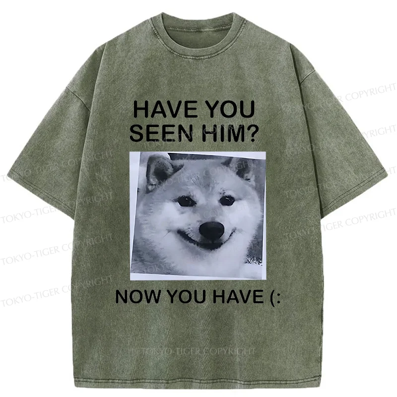 Tokyo-Tiger Funny Dog Washed T-Shirt