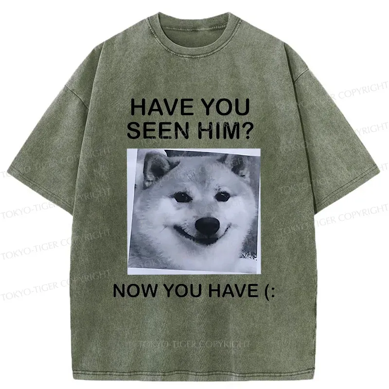 Tokyo-Tiger Funny Dog Washed T-Shirt