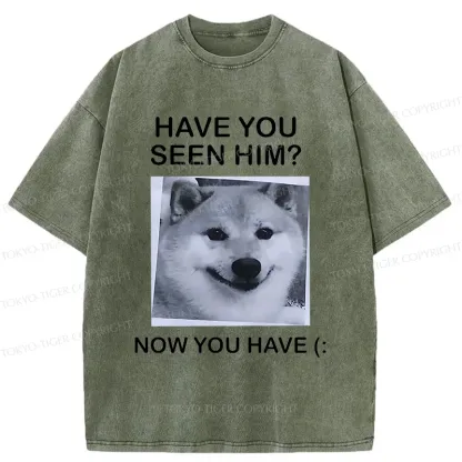 Tokyo-Tiger Funny Dog Washed T-Shirt