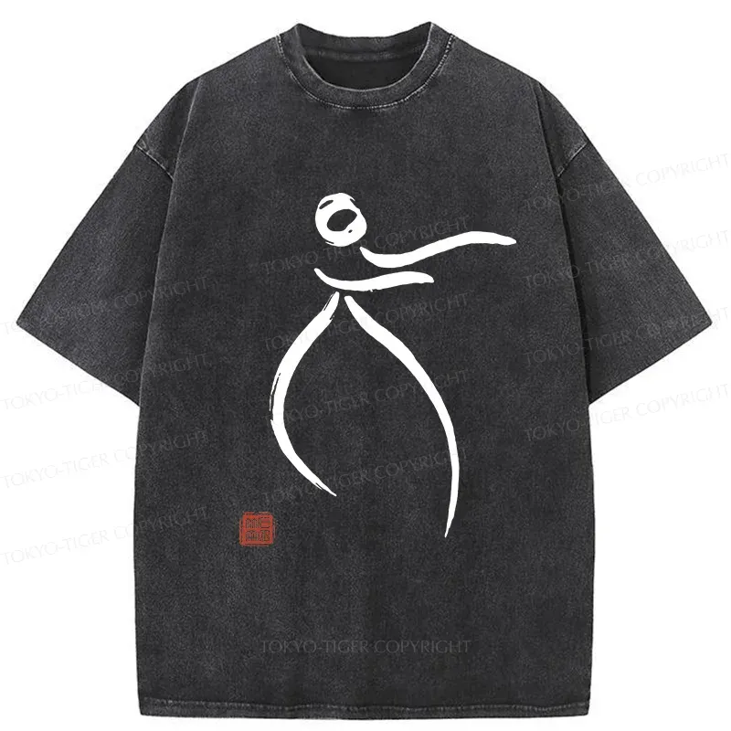 Tokyo-Tiger Zen Tai Chi Washed T-Shirt
