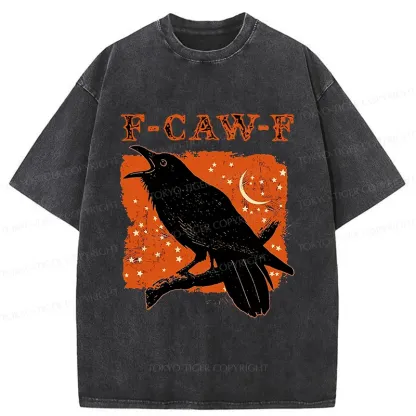 Tokyo-Tiger Funny Crow Calls Washed T-Shirt