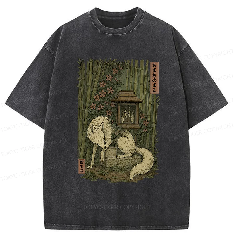 Tokyo-Tiger Japanese Fox Demon Washed T-Shirt