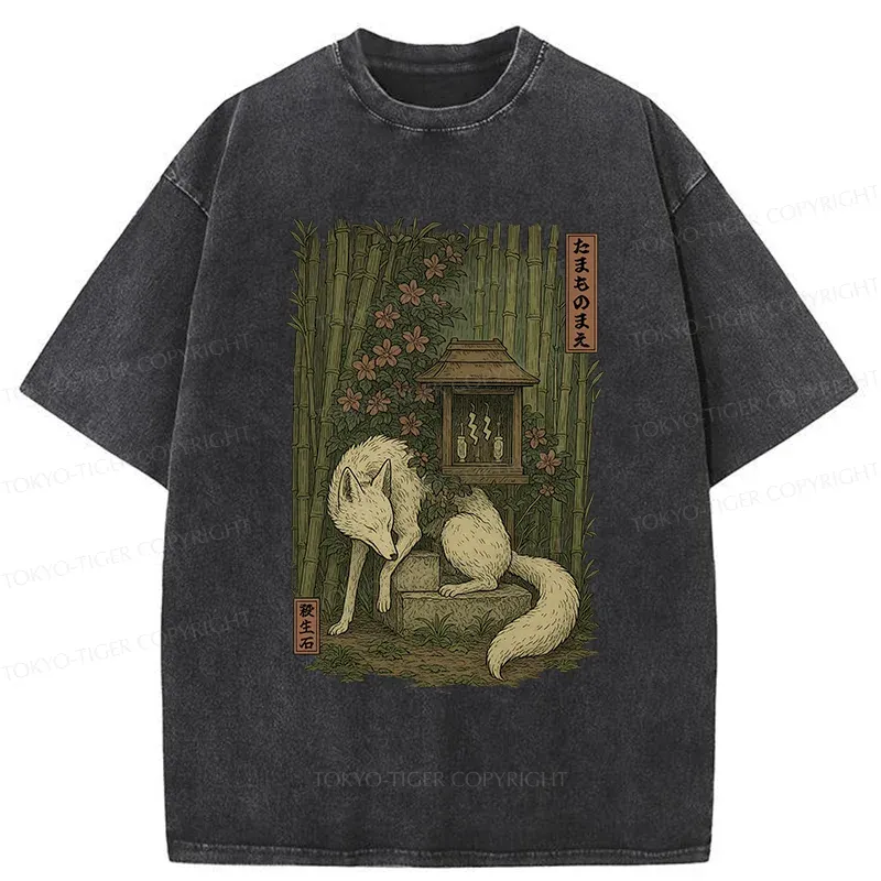 Tokyo-Tiger Japanese Fox Demon Washed T-Shirt