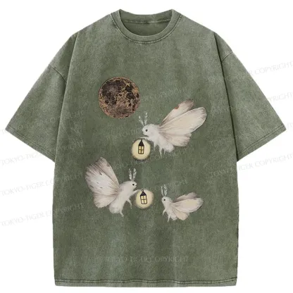 Tokyo-Tiger Night Moths Washed T-Shirt