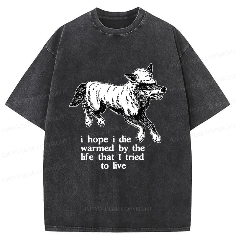 Tokyo-Tiger A Wolf In Sheep's Clothing Funny Washed T-Shirt