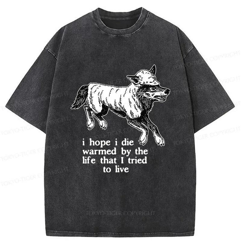 Tokyo-Tiger A Wolf In Sheep's Clothing Funny Washed T-Shirt