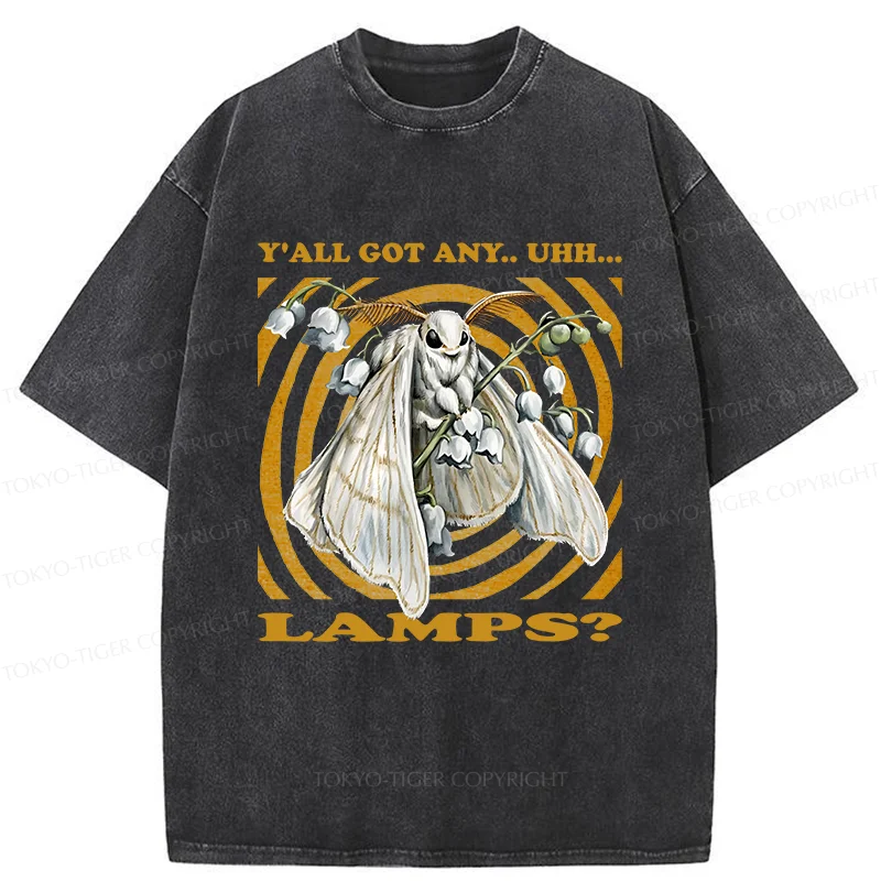 Tokyo-Tiger Funny Moth Meme Washed T-Shirt