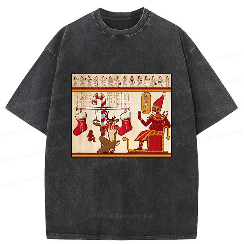 Tokyo-Tiger Egyptian Christmas Washed T-Shirt