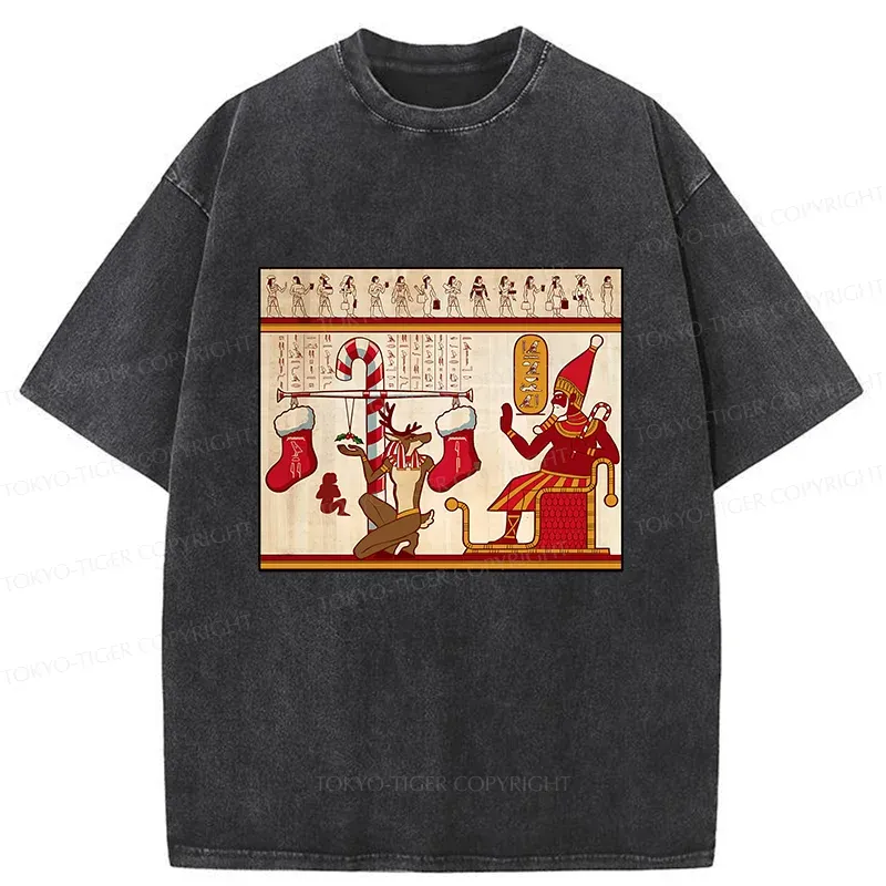 Tokyo-Tiger Egyptian Christmas Washed T-Shirt