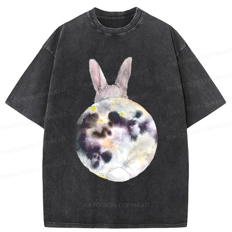 Tokyo-Tiger Moon Rabbit Washed T-Shirt