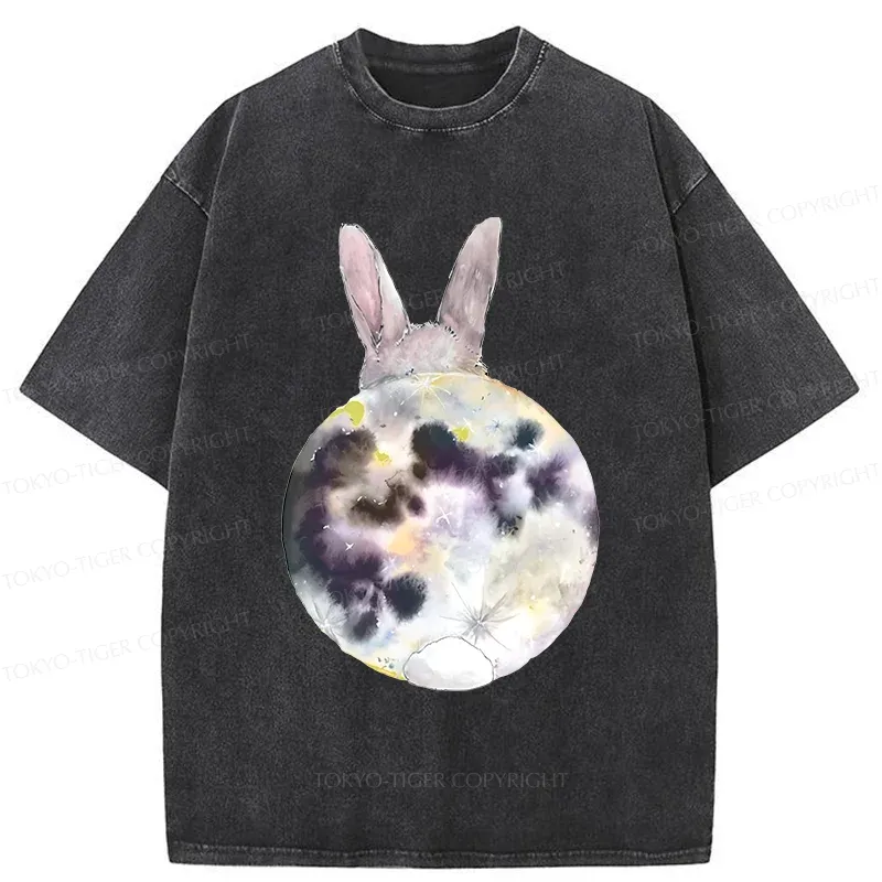 Tokyo-Tiger Moon Rabbit Washed T-Shirt