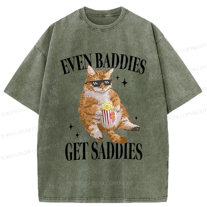 Tokyo-Tiger Bad Cat Meme Washed T-Shirt