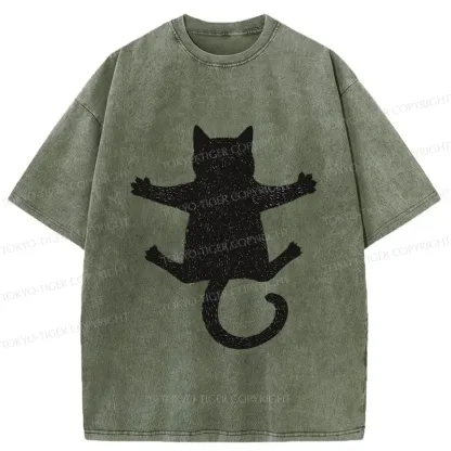 Tokyo-Tiger Hold Your Cat Washed T-Shirt