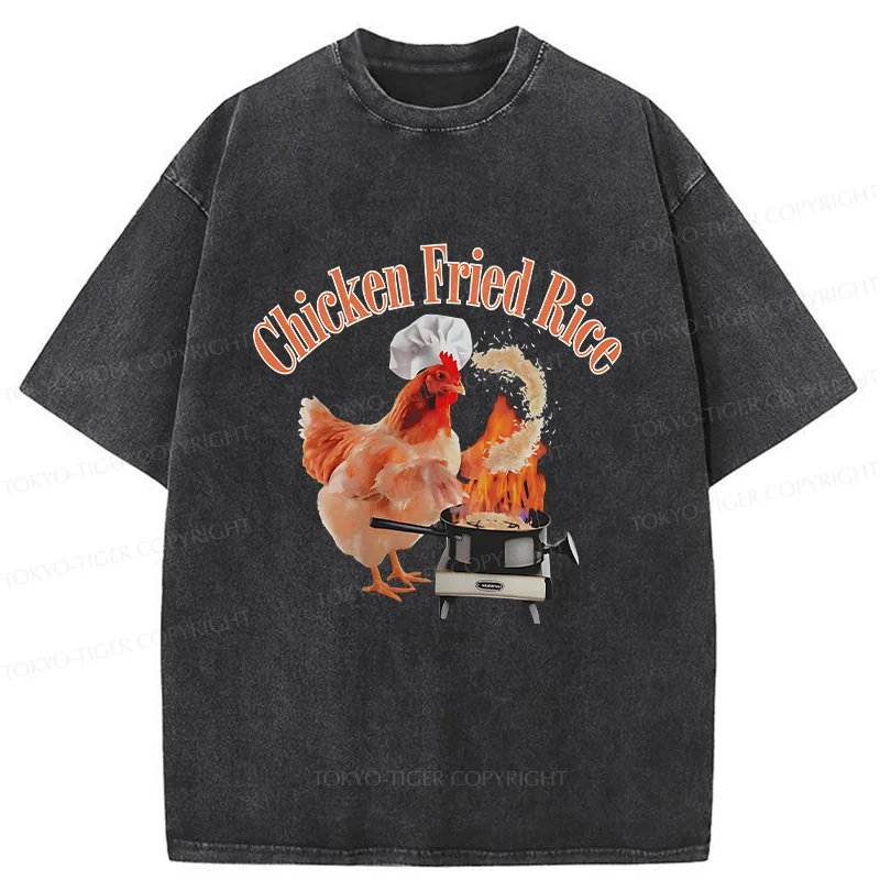 Tokyo-Tiger Chicken Fried Rice Washed T-Shirt