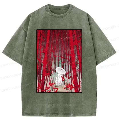 Tokyo-Tiger Japanese Bamboo Forest Washed T-Shirt