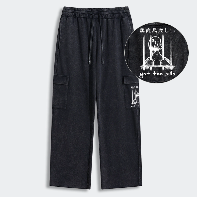 Tokyo-Tiger Got Too Silly Washed Utility Sweatpants