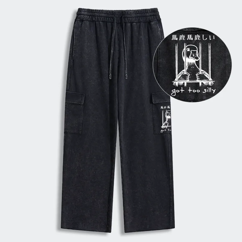 Tokyo-Tiger Got Too Silly Washed Utility Sweatpants