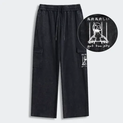 Tokyo-Tiger Got Too Silly Washed Utility Sweatpants