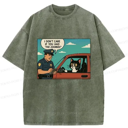 Tokyo-Tiger Cat Gets Ticket For Speeding Washed T-Shirt