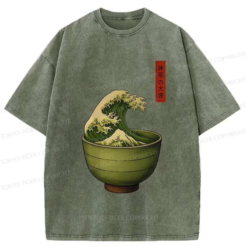 Tokyo-Tiger Matcha Cup Washed T-Shirt
