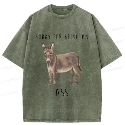 Tokyo-Tiger Funny Donkey Meme Washed T-Shirt