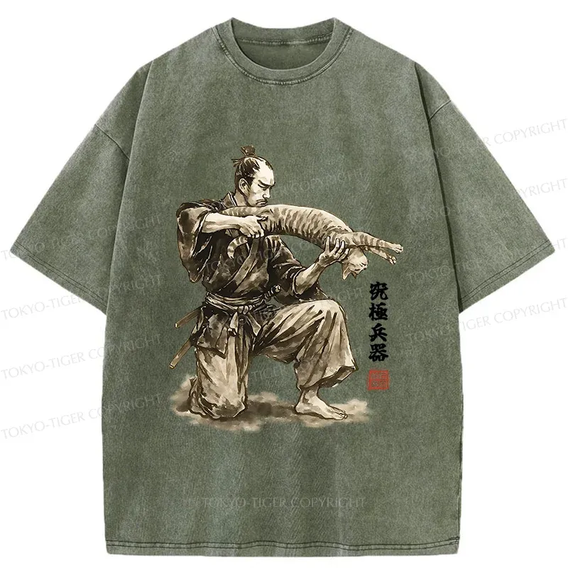 Tokyo-Tiger Ultimate Weapon Funny Washed T-Shirt