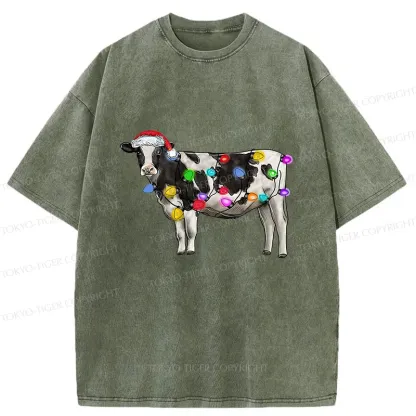 Tokyo-Tiger Christmas Cow Washed T-Shirt
