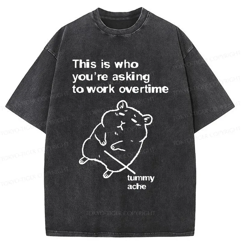 Tokyo-Tiger Overworked Hamster Washed T-Shirt