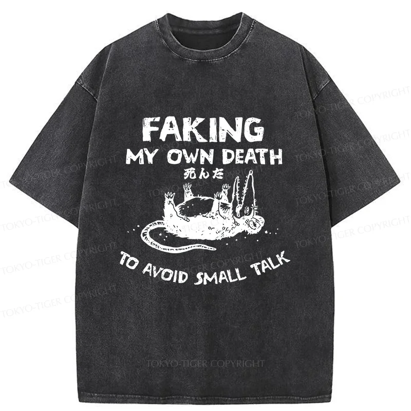 Tokyo-Tiger Avoid Conversation Washed T-Shirt