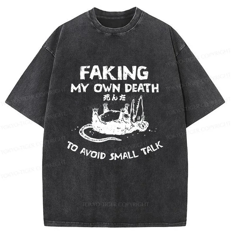 Tokyo-Tiger Avoid Conversation Washed T-Shirt