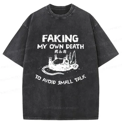 Tokyo-Tiger Avoid Conversation Washed T-Shirt