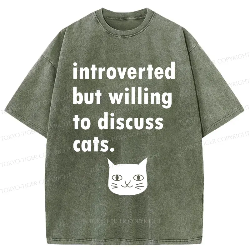 Tokyo-Tiger Actively Discuss Cats Washed T-Shirt