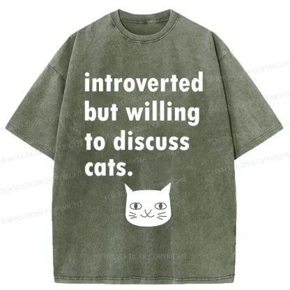 Tokyo-Tiger Actively Discuss Cats Washed T-Shirt