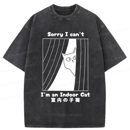 Tokyo-Tiger Indoor Kitten Funny Washed T-Shirt