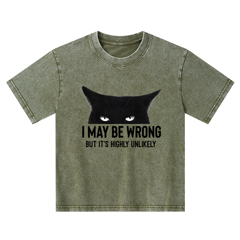 Tokyo-Tiger Cat Can Do No Wrong Kids Washed T-Shirt