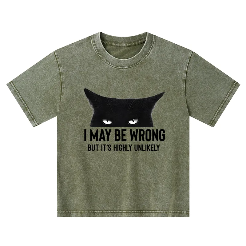 Tokyo-Tiger Cat Can Do No Wrong Kids Washed T-Shirt