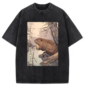 Image of Tokyo-Tiger Beaver By The River Washed T-Shirt