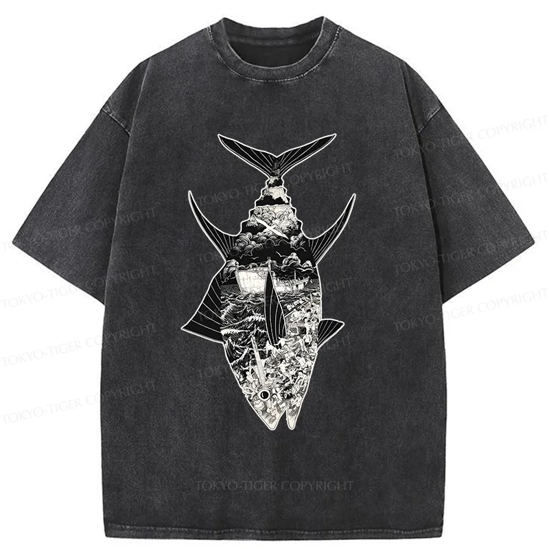 Tokyo-Tiger Tuna Art Washed T-Shirt