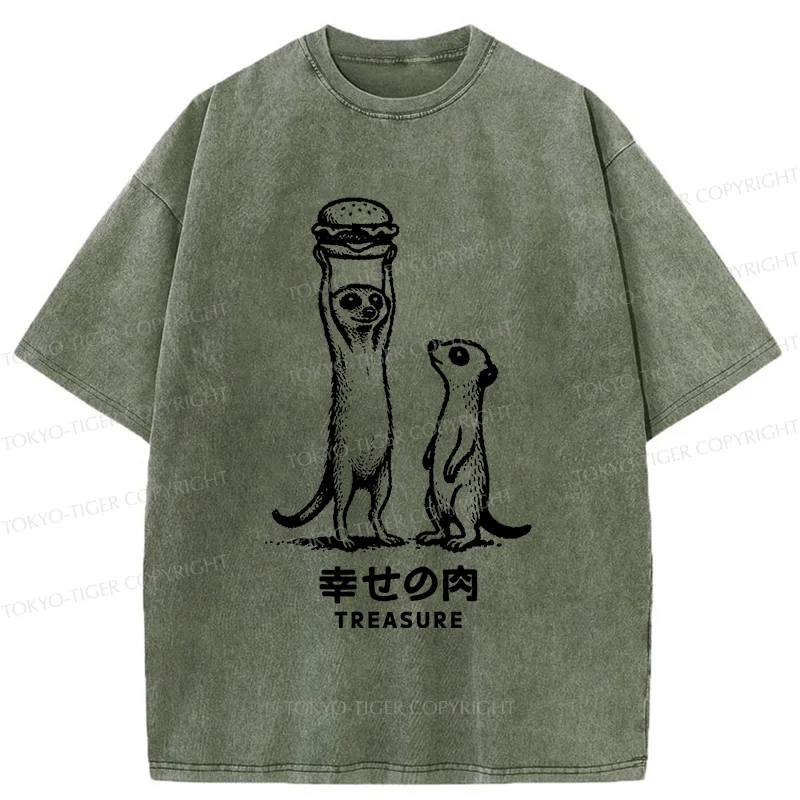 Tokyo-Tiger Meerkats' Favorite Burger Washed T-Shirt
