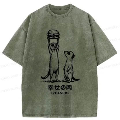 Tokyo-Tiger Meerkats' Favorite Burger Washed T-Shirt