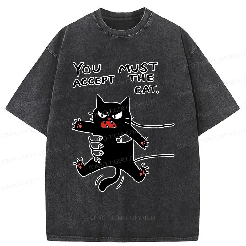Tokyo-Tiger Accept This Cat Washed T-Shirt Sale