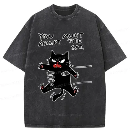 Tokyo-Tiger Accept This Cat Washed T-Shirt
