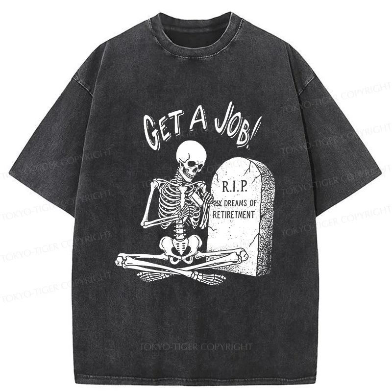 Tokyo-Tiger Work After Death Washed T-Shirt