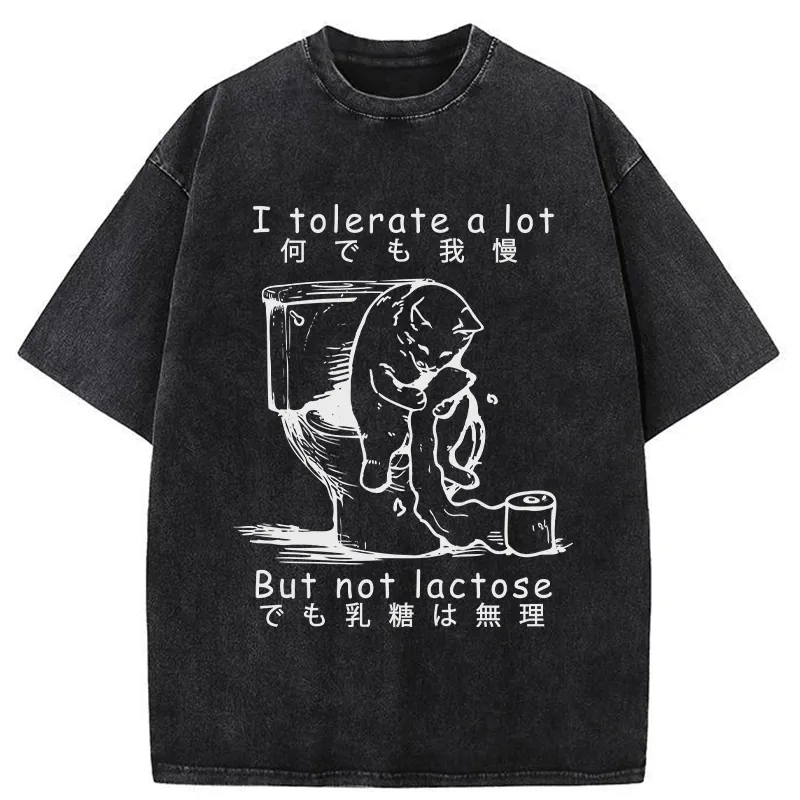 Tokyo-Tiger I Am Lactose Intolerant Washed T-Shirt