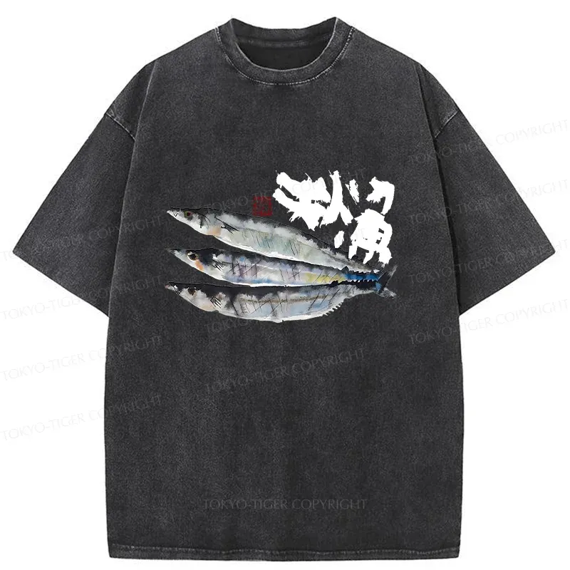 Tokyo-Tiger Pacific Saury Washed T-Shirt