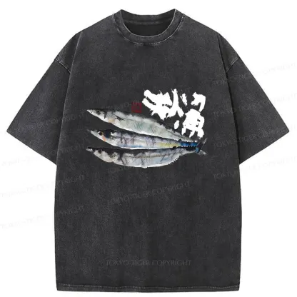 Tokyo-Tiger Pacific Saury Washed T-Shirt