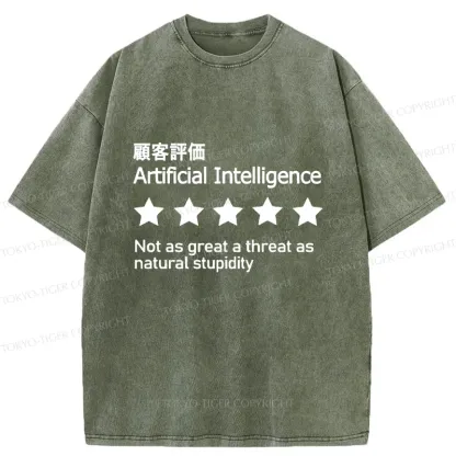 Tokyo-Tiger Stupid People Are The Biggest Threat Washed T-Shirt