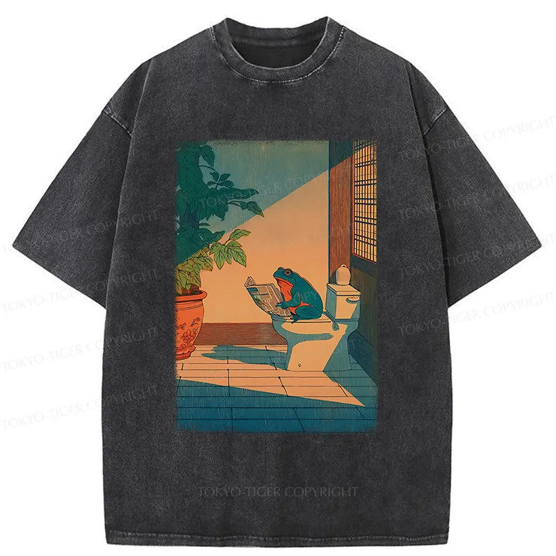 Tokyo-Tiger Frog's Leisure Time Washed T-Shirt